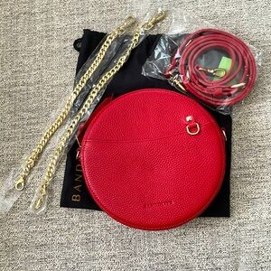 Bandolier round leather purse